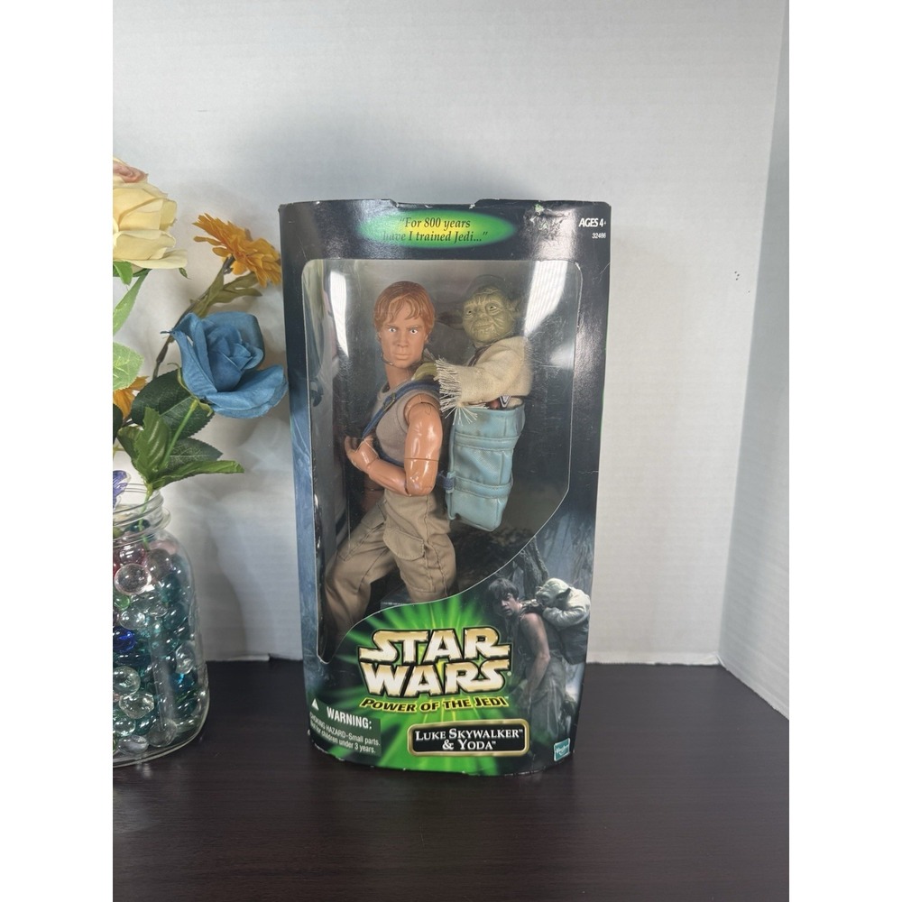 Star Wars Hasbro Power of the Jedi Luke Skywalker & Yoda 12" Action Figure Doll